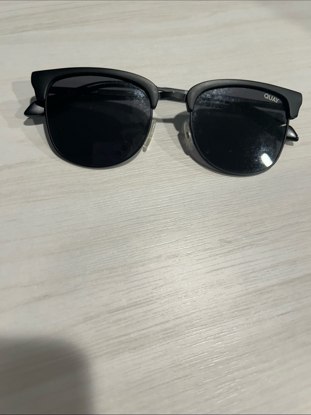 Quay Australia Matte Black Clubmaster Sunglasses